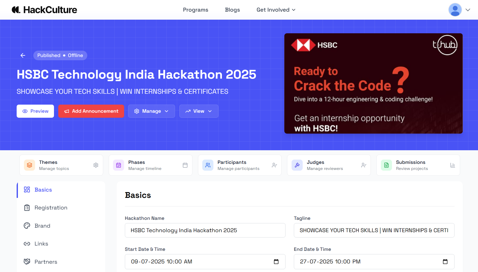 Hackathon platform - organize hackathons with HackCulture